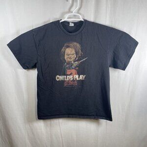 Child’s Play 2 T-shirt Men’s XL Black Horror Movie Chucky Doll Scary